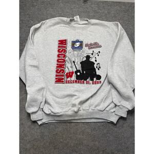 Wisconsin Badgers Music City Bowl 2003 Sweatshirt Gray Jerzees 2XL Vintage